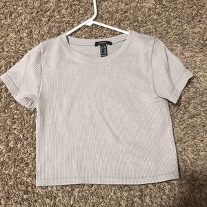 Forever Link Gray Ribbed Crop Top